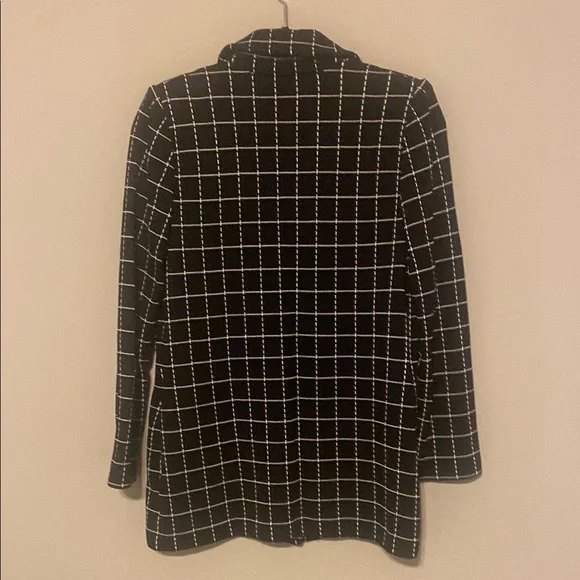 St. John Black and White Windowpane Blazer - Picture 2 of 6